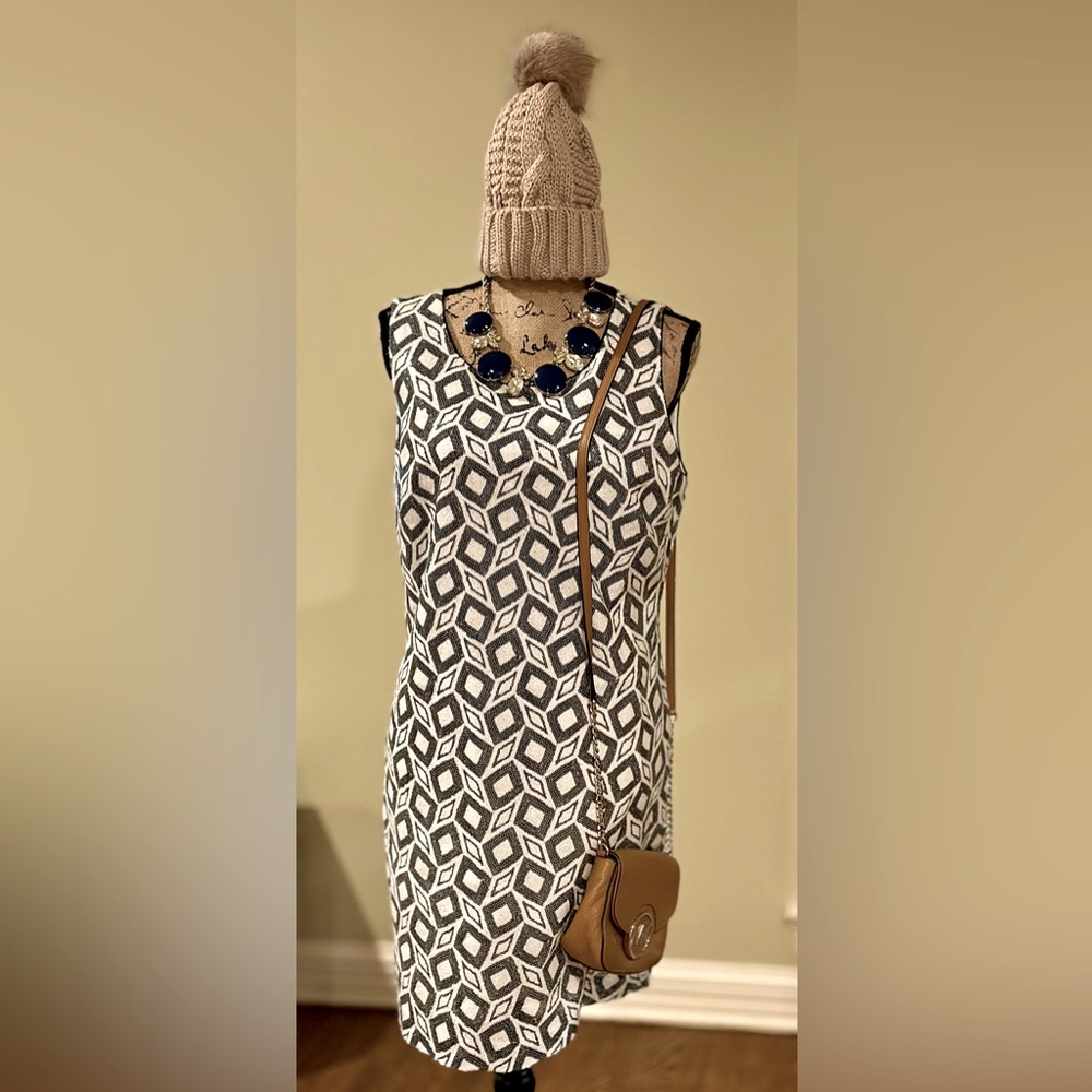 Banana Republic Monogram Black and White Geometric Sequin - previously owned.